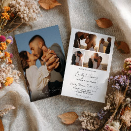 モダンエレガントシンプルミニマル5写真結婚s 招待状