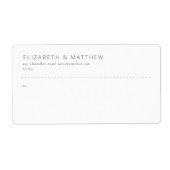 モダンエレガントシンプルミニマ結婚リストの出荷 ラベル (正面)