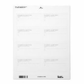 モダンエレガントシンプルミニマ結婚リストの出荷 ラベル (フルシート)