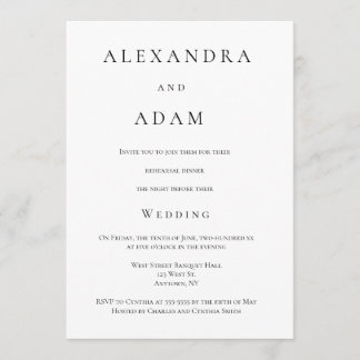 モダンエレガントシンプルリハーサル招待状 招待状