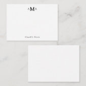 モダンエレガントシンプル三モノグラムイニシャル事業 ノートカード (正面/裏面)