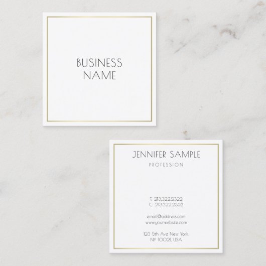 モダンエレガントシンプル企業のテンプレート スクエア名刺 (正面/裏面)