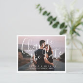 モダンエレガントシンプル写の延期 ポストカード (スタンド正面)