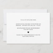 モダンエレガントシンプル写真結婚の延期 案内状 (裏面)