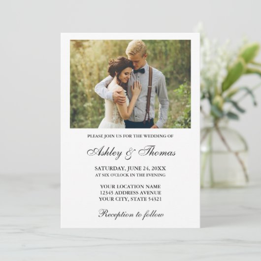 モダンエレガントシンプル写真結婚の 招待状 (スタンド正面)