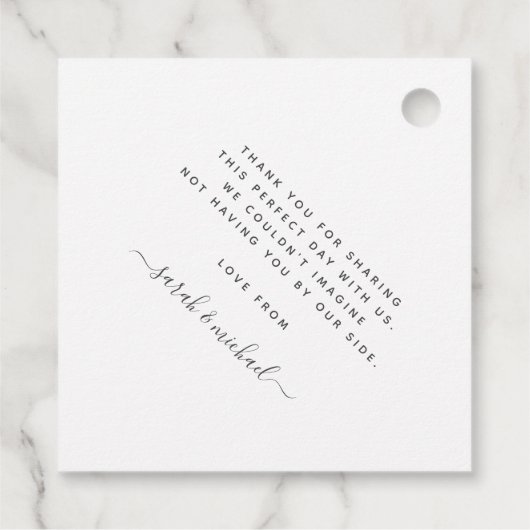 モダンエレガントシンプル写真結婚様 フェイバータグ (裏面)