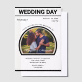 モダンエレガントシンプル写真結婚白黒 ベラム紙招待状 (オフセット)