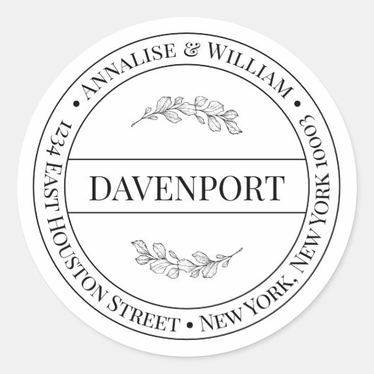 モダンエレガントシンプル差出人住所 ラウンドシール (正面)