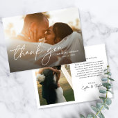 モダンエレガントシンプル手でレタを貼った写真結婚の数 サンキューカード