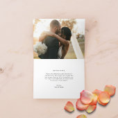 モダンエレガントシンプル手書き2枚結婚の写真 サンキューカード