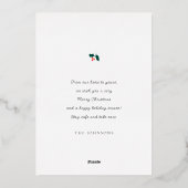 モダンエレガントシンプル水の色のクリスマスツリー 箔シーズンカード (裏面)