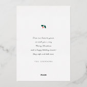 モダンエレガントシンプル水の色のクリスマスツリー 箔シーズンカード (裏面)