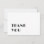 モダンエレガントシンプル白黒結婚の サンキューカード (正面)