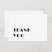 モダンエレガントシンプル白黒結婚の サンキューカード (正面/裏面)