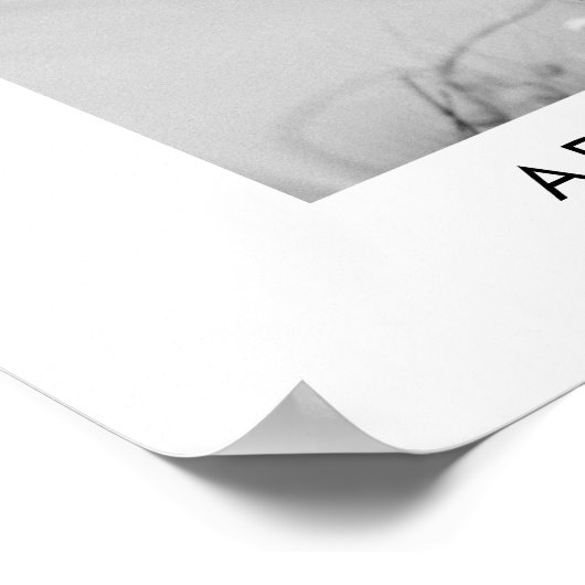 モダンエレガントシンプル結婚の写真の歓迎サイン ポスター (角)