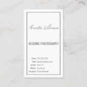 モダンエレガントシンプル結婚の写真家 名刺 (裏面)