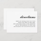 モダンエレガントシンプル結婚方向ブラック エンクロージャーカード (正面/裏面)