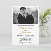 モダンエレガントシンプル結婚金ゴールド 招待状 (スタンド正面)