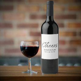 モダンエレガントシンプル結婚BOHO ワインラベル