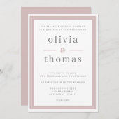 モダンエレガントシンプル縁ど赤面 招待状 (正面/裏面)