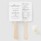 モダンエレガントシンプル脚式結婚式 ハンドファン (正面&裏面)