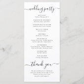 モダンエレガントシンプル脚式結婚式 プログラム (裏面)