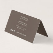 モダンエレガントシンプル茶・白ソーシャルメディア 名刺 (裏面)