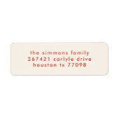 モダンエレガントシンプル赤差出人住所 ラベル (正面)