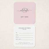 モダンエレガントシンプル赤面ギフトカード (正面&裏面)