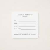 モダンエレガントシンプル赤面ギフトカード (裏面)