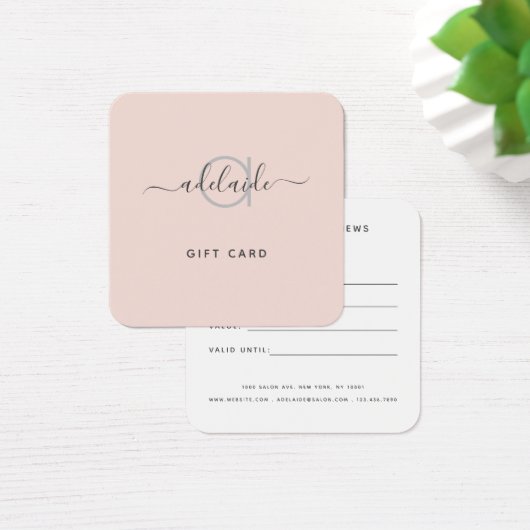 モダンエレガントシンプル赤面ギフトカード (デスク)