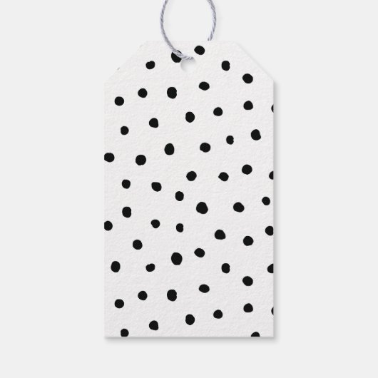 モダンエレガントシンプル赤面ピンク水玉模様 ギフトタグ (裏面)
