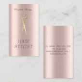 モダンエレガントシンプル金ゴールドはさみバラ金ゴールド 名刺 (正面/裏面)