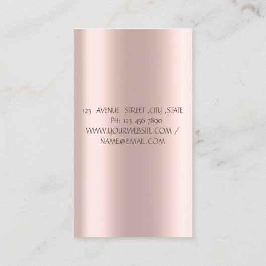 モダンエレガントシンプル金ゴールドはさみバラ金ゴールド 名刺 (裏面)