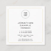 モダンエレガントシンプル金ゴールドテンプレート スクエア名刺 (裏面)