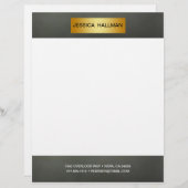 モダンエレガントシンプル金ゴールドバー レターヘッド (正面/裏面)