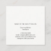 モダンエレガントシンプル金ゴールドフェイク美容師 スクエア名刺 (裏面)