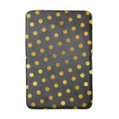 モダンエレガントシンプル金ゴールド水玉模様 バスマット (正面縦)