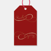 モダンエレガントシンプル金ゴールド赤巻 ギフトタグ (裏面)