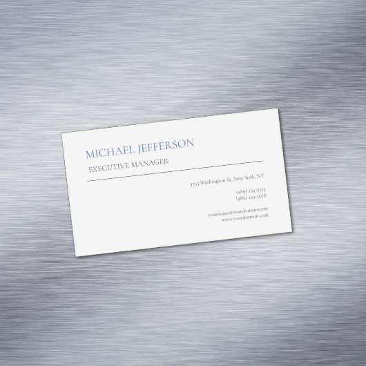 モダンエレガントシンプル青 マグネット名刺 (インサイチュ)