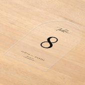 モダンエレガントシンプル黒文字結婚arch's アクリル招待状 (レイダウン)