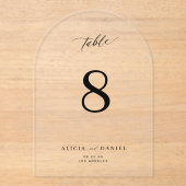 モダンエレガントシンプル黒文字結婚arch's アクリル招待状 (正面)