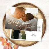 モダンエレガントシンプル2枚の写真結婚の サンキューカード