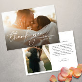 モダンエレガントシンプル2枚の写真結婚の サンキューカード