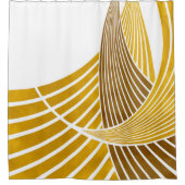 モダンエレガントシンプル，波，線，ストライプ波 シャワーカーテン (正面)