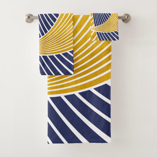 モダンエレガントシンプル，波，線，ストライプ波 バスタオルセット (インサイチュ)