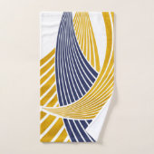 モダンエレガントシンプル，波，線，ストライプ波 バスタオルセット (ハンドタオル)