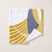 モダンエレガントシンプル，波，線，ストライプ波 バスタオルセット (ウォッシュタオル)