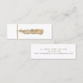 モダンエレガントシンプル、金ゴールドストライプ、ブラシストローク スキニー名刺 (正面/裏面)