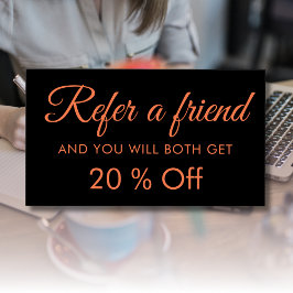 モダンエレガントシンプルBlack Coral Referral Cards